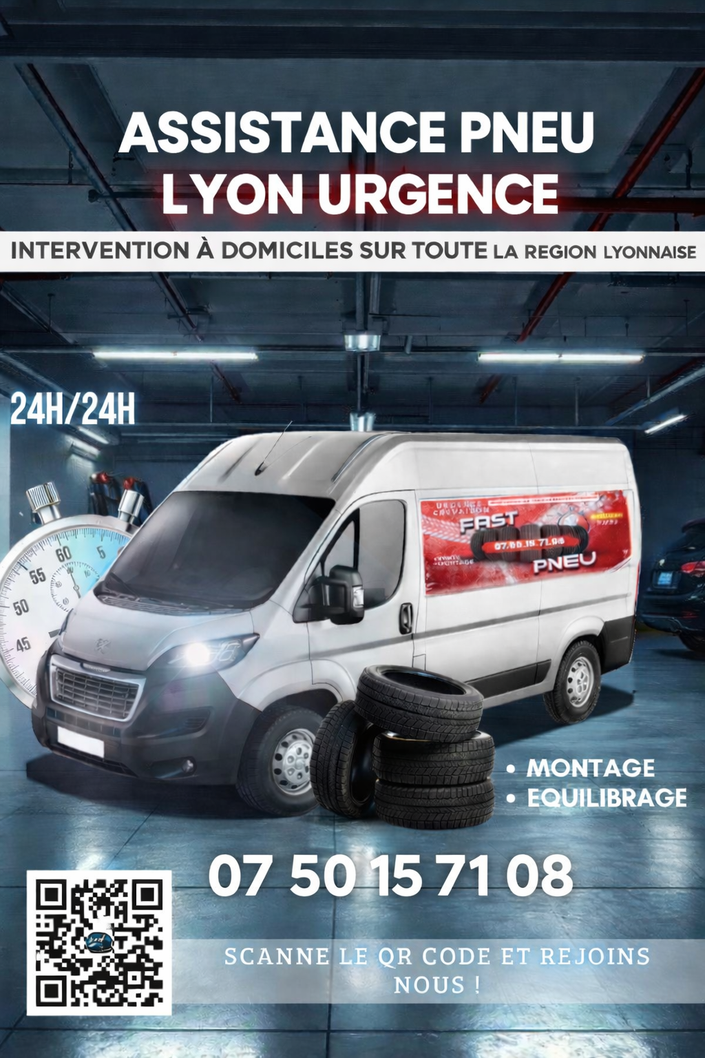 Dépannage pneus 24h/24 7j/7