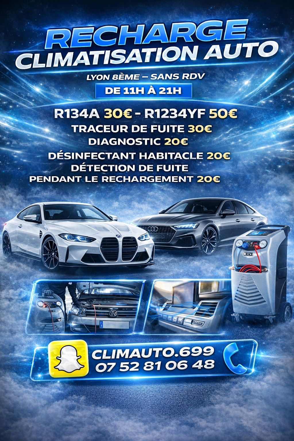 RECHARGE CLIMATISATION AUTO